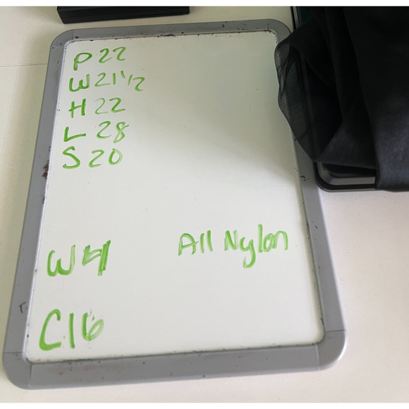 Vintage Black Nylon Button Front Collared Sheer Sleeve Blouse XL Goth Career - Picture 8 of 8